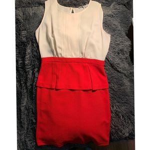 Max & Cleo red and white ruffled dress